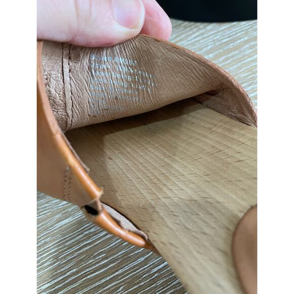 Madewell Evelyn Swedish Clogs 7.5 Women's Tan leather Wooden - Picture 12 of 12